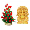 Panchamukhi Ganesh  n Flower arrangement - Click here to View more details about this Product